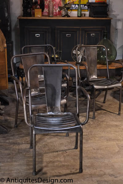 fauteuil vintage en metal decape tolix
